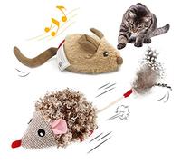 GiGwi Interactive Cat Toys Pack, Brown Mouse + Hedgehog