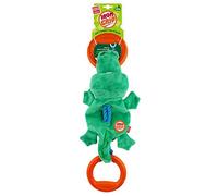 GiGwi Iron Grip Crocodile Plush Tug Toy with TPR Handle Dog Toy