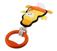 GiGwi Iron Grip Duck Plush Tug Dog Toy with TPR Handle Tug-of-War Interactive Play