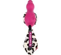 GiGwi Rubber Duck Dog Toy 'Push To Mute' Silent and Squeaky Toy Interactive with Plush Tail - Pink