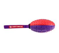 GiGwi Solid Purple/Red Push-to-Mute Rugby Ball Dog Toy