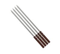 Gigzo Land 58cm Long BBQ Skewers, Rust-Resistant and Dishwasher Safe, Reusable Metal Flat Barbecue Skewers, Durable Stainless Steel BBQ Tools, Secure Grip for Meat, Veg and Kebabs - (Pack of 4)