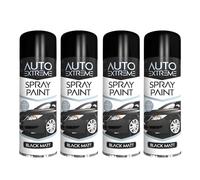Gigzo Land All Purpose Matt Black Spray Paint - Fast Drying Car Aerosol - Auto Automotive Touch Up Paint - Durable Multipurpose Finish - Metal, Wood, Plastic & Ceramic, Indoor & Outdoor, 4 PCS