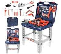 Gigzo Land Convertible Toy Tool Set for Kids, Realistic Toy Tools, Kids Pretend Tools, Compact Tool Set for Foldable Workbench and Toolbox with Hammer, Wrench, Screwdriver, Nuts and Bolts - Pack of 1