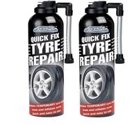 Gigzo Land Emergency Tyre Fix Spray, Puncture Sealant Aerosol, Portable and Temporary Flat Fix, Compact Tyre Repair Aerosol, Fast-Acting Puncture Sealant for Cars, Motorcycles and Bikes - Pack of 2