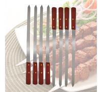 Gigzo Land Flat Kebab Skewer Set, Reusable Stainless Steel Skewers, Durable Grilling Tools with Flat Design for Secure Holding, Easy to Clean, Ideal for Outdoor and Indoor, Camping, and Hiking (12PCS)