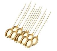 Gigzo Land Golden Cutlery Soup Spoons Set - Sturdy Stainless Steel and Elegant Golden Finish, Gold Plated Cutlery and Dishwasher Safe Spoons, Ergonomic Soup Spoon for Luxury Dining - (12 PCS)