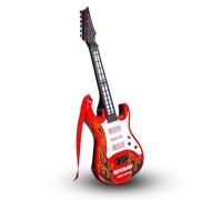 Gigzo Land Kids Electric Guitar Toy - Battery Operated with 4-String Electric Guitar Toy, Sparkling Colourful Lights and Vibrant Red Rockband Music Instrument, Portable and Eye-Catching Music Toys