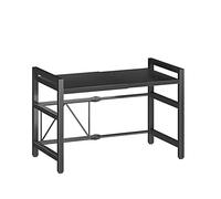 GiHaood 2-Tier Expandable Microwave Shelf Stand, Adjustable Over Microwave Rack Countertop Organizer, Carbon Steel Baker Rack, Space-Saving Kitchen Baker Rack for Oven Air Fryer Storage