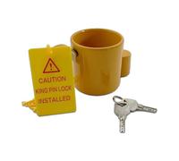 Gihdfer 5th Wheel King Pin Lock with Anti Theft Warning Tag Heavy Duty Steel,Anti Theft Security Lock Device for RVs/Semi/Trailers/Containers/Campers