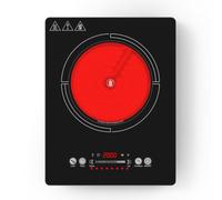 GIHETKUT single electric hob,220V 2000W Electric Hob with LED Touch Control,10 Power Levels, 4H Timer, Safety Lock,portable single burner hob Overheat protection