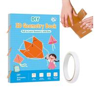 Gihioue 3D Geometry Book | Drawstring 3D Geometric Shapes Toy Math Book - Interactive Toy for Preschool Nursery Students Beginners Home Teachers