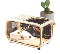 Gihioue Aquarium for Fish, Landscape Fish Tank with Climbing Decoration, Acrylic Habitat with a Feeding Opening on the Top for Aquatic Animals, Turtles, Betta and Aquatic Plants