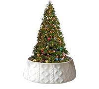 Gihioue Christmas Tree Foot Cover, Knitted Festive Decoration - Country House Tree Blanket | For Home, Living Room, Bedroom, Study, Office, Entrance, Family Celebrations, Parties, Winter Celebrations