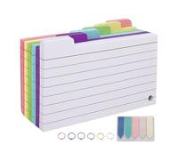 Gihioue Colourful Index Cards - Pack of 300 Coloured Index Cards for Study, School Material for Teachers, Students, Teaching, Recipes, Travel, Study, Short Writing