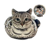 Gihioue Makeup Bag Pull Bag Cat Shape Makeup Bag Practical for Women Teenagers Holiday Fitness Travel Camping