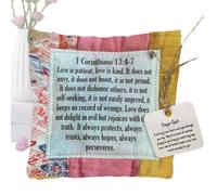 Gihioue Prayer Quilt With C-ross Alternate Inside, Handmade Sew Individually Colorful Quilts, Symbolism Poems Quilts With Wooden Alternate Inside For Remembrance Christian