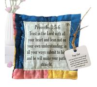 Gihioue Prayer Quilt With C-ross Alternate Inside, Handmade Sew Individually Colorful Quilts, Symbolism Poems Quilts With Wooden Alternate Inside For Remembrance Christian