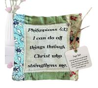 Gihioue Prayer Quilt With C-ross Alternate Inside, Handmade Sew Individually Colorful Quilts, Symbolism Poems Quilts With Wooden Alternate Inside For Remembrance Christian