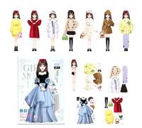 Gihioue Princess Dress up Sticker Book - Princess Dolls Dress up Activity Book Magnetic - Princess Magnet Stickers Book, Magnetic Dress up Sticker Book for Girls Aged 3+