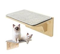 Gihioue Window Seat for Cats, Wooden Climbing Seat with Suction Cup - Wall Shelf as Sleeping Place for Cats, for Home, Living Room, Bedroom, Attic