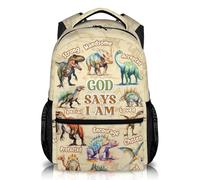 GIHSWE Dinosaur Backpack for Boys School Backpacks, Dinosaur Bookbag for Boys God Says I Am Backpacks Back to School Travel Camping Hiking