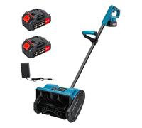 gihusrzx Electric Snow Shovel Cordless, 11-Inch Width Electric Snow Blower, Snow Shovel Cordless Electric Snow Shovel for Driveway Sidewalks, Snow Removal(2 Battery, Charger Included) Blue