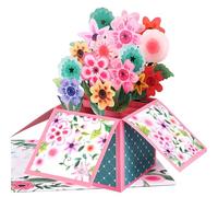 Giiffu 3D Watercolor Flowers Pop-Up Cards-Birthday Gift for Her, Women, Mom, Grandma, Wife, Sister, Handmade Floral Greeting Cards for Valentine’s Day, Mother’s Day, Thank You, All Occasions