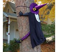 Giiffu Halloween Decorations Outdoor - 57'' Large Crashing Witch into Tree for Yard, Porch, Door, Fence, Haunted House Prop