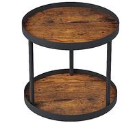 Giikin 2 Tier Lazy Susan Organizer, Two Tier Lazy Susan Turntable for Kitchen Countertop Spice Rack Organizer (Rustic Brown, 9.8" x 9.8" x 8.8")