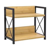Giikin Countertop Shelf Organizer, 2 Tier Kitchen Spice Rack Organizer for Countertop, Wood Coffee Counter Shelf Organizer for Home (Bamboo, S)
