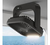 GIIKNEW Magnetic Cruise Ship Approved Fan with Night Light, 5000mAh Battery Operated Portable Fan with 5 Speeds, Magnetically Sticks on Cabin Ceilings and Walls, Cruise Essentials 2026 - Black