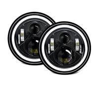 Giilayky 7 Inch 100W Car LED Headlights DRL Turn Signal Light LED Ring Angel Eyes Lights for JK TJ LJ CJ H1 H2