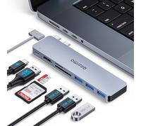 GIISSMO MacBook Adapter, USB C Hub with Thunderbolt 3, 4K HDMI, 3 USB-A Ports, SD/TF Card Reader, MacBook Accessories USB Adapter Compatible with MacBook Pro M1 2020-2016, MacBook Air 2020 2019 2018