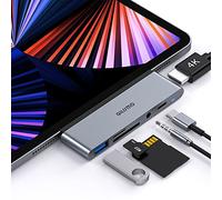 GIISSMO USB-C Hub for iPad Pro 2021 iPad mini/Air 4, Type-C Adapter 6 in 1 to USB-C PD USB-A HDMI 4K SD/TF Card Reader 3.5mm Audio jack compatible with M1 chips, MacBook and other USB-C devices