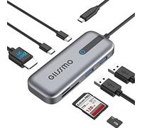 GIISSMO USB C Hub Multiport Adapter, 7-in-1 Type C Hub, HDMI 4K@60Hz, Power Delivery 100W, USB C Data and 2 USB A, microSD&SD Card Slot Compatible with MacBook Pro iPad/Surface Pro XPS HP and More