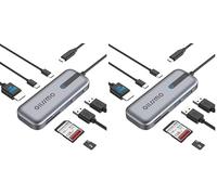 GIISSMO USB C Hub Multiport Adapter, 7-in-1 Type C Hub, HDMI 4K@60Hz, Power Delivery 100W, USB C Data and 2 USB A, microSD&SD Card Slot Compatible with MacBook Pro iPad/Surface Pro XPS HP and More