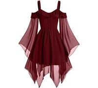 GIIWAKI Fantasy Dress Renaissance Blouse Scary Halloween Costumes Long Halloween Dresses for Women Black Homecoming Dress Short Goth Clothes Plus Size Masquerade Dresses for Halloween Party Steampunk