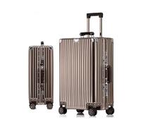 GIIYOEW Aluminium Suitcase Silver Carry on Luggage Hard Shell Trolley Suitcase Without Zip Hard Case Travel Luggage with Wheels,Gold,24in