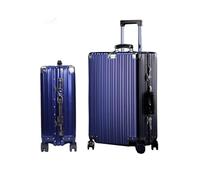 GIIYOEW Aluminium Suitcase Silver Carry on Luggage Hard Shell Trolley Suitcase Without Zip Hard Case Travel Luggage with Wheels,Blue,20in