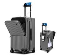 GIIYOEW Carry on Luggage XL Suitcase with Wheels 28 Inch Luggage Hard Shell Suitcases with Cup Holder 360°Universal Wheel,Grey,30in