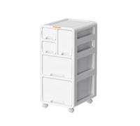 GIIYOEW Mobile File Cabinet under Desk Drawer Assembled Plastic Storage Drawers on Wheels,4th floor,Basic