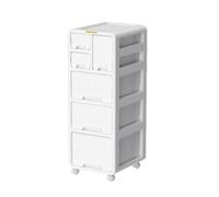 GIIYOEW Mobile File Cabinet under Desk Drawer Assembled Plastic Storage Drawers on Wheels,5th floor,Basic