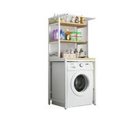 GIIYOEW Over Washer And Dryer Shelves 3-Tier Bathroom Room Shelf Washing Machine Storage Utility Rack Shelf Space Saving Bathroom Storage Rack Above The Toilet,White