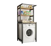 GIIYOEW Over Washer And Dryer Shelves 3-Tier Bathroom Room Shelf Washing Machine Storage Utility Rack Shelf Space Saving Bathroom Storage Rack Above The Toilet,Black