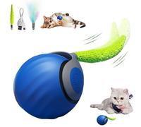 GIJIVCOZ Speedy Cat Toy,Smart Self Rolling Interactive Toy Balls Automatic Moving,Chase Toys for Bored Indoor Kitten/Adult Cats, Rechargable(Blue)