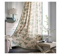 GIJMZY 1 Panel Red Checkered Curtains Patchwork Sheer Lace Crochet For Bedroom Living Room Window Kitchen Curtain Home Decorations(Green pine tree,COLOR2_W150CMXH200CM)