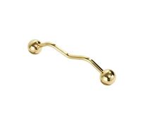 GIJMZY 2pc Gold Silver Wardrobe Door Pull Modern Copper Drawer Knobs Single Hole Solid Zinc Alloy Cabinet Handle Kitchen Furniture Hardware(Bright Gold-128mm)