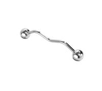 GIJMZY 2pc Gold Silver Wardrobe Door Pull Modern Copper Drawer Knobs Single Hole Solid Zinc Alloy Cabinet Handle Kitchen Furniture Hardware(Bright Silver-128mm)