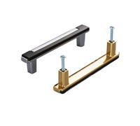 GIJMZY 2pc Modern Dual Color Wardrobe Closet Handle Cabinet Door Pulls Kitchen Accessories Drawer Knobs Cupboard for Furniture(Silver Black s)